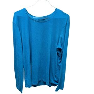Eddie Bauer 90s Coastal Grandma Minimalist Casual Blue Crew Neck Long sleeve XXL